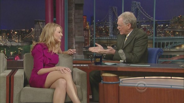 Blake Lively CrossedLegs Late Show with David Letterman (2009-03-09)1